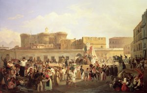 Neapolitan Folk Life at the Largo di Castello, c.1850
